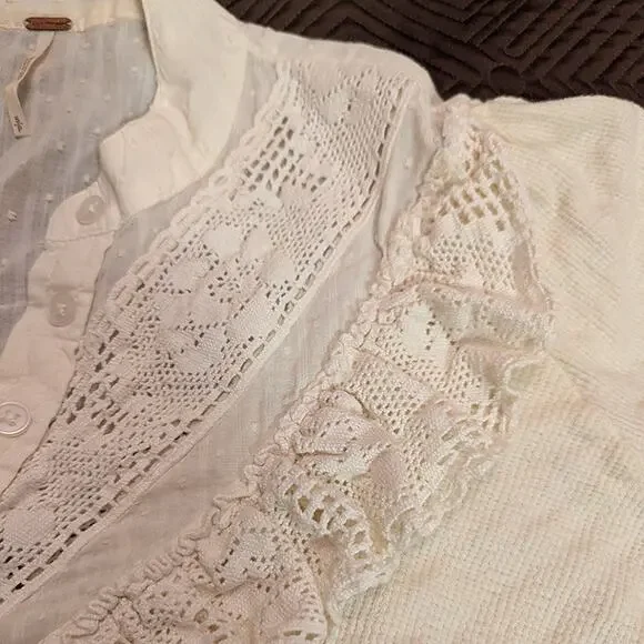 Free People Walk in the Park Top - Cream- S - New - Picture 9 of 11